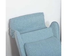 HOMCOM Vaikiška sofa Vaikiška sofa su reguliuojamu atlošais ir atramomis kojoms, mėlyna, skirta 3-5 metų vaikams, 58x53x70cm