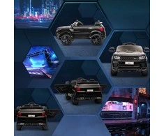 Homcom Vaikiškas elektrinis automobilis su 2,4 G nuotolinio valdymo pulteliu, su saugos diržu, muzika, garso signalu, žibintais, iki 5 km/val.