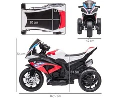 Homcom Vaikiškas elektrinis motociklas 6V su 3 muzikos režimais 2,5 km/val. nuo 18 mėn