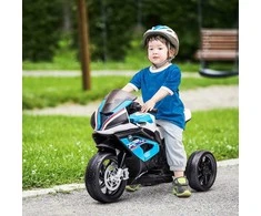 HOMCOM vaikiškas elektrinis motociklas, 6V vaikiškas motociklas, triratis su 3 muzikos režimais, 2,5 km/val., nuo 18 mėnesių