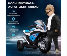 Homcom Vaikiškas elektrinis motociklas 6V Elektrinis triratis su 3 muzikos režimais 2,5 km/h