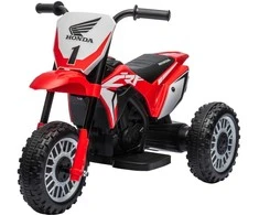HOMCOM Vaikiškas elektrinis motociklas, 6V vaikiškas motociklas su garso signalu, įjungiama muzika, vaikiška transporto priemonė, 3 km/h, skirtas 1,5-3 metams, raudonas