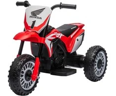 HOMCOM vaikiškas elektrinis motociklas, 6V vaikiškas motociklas su garsiniu signalu, paleidimo muzika, vaikiška transporto priemonė, 3 km/h, 1,5–3 metų vaikams, raudonas