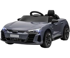 HOMCOM vaikiškas elektromobilis 12V, su 2,4 GHz nuotolinio valdymo pultu, 2 varikliai, vaikiškas automobilis su 4 amortizuotais ratais, garsiniu signalu, priekiniais žibintais, muzika, švelniu paleidimu, pagalbiniu ratu, skirtas 3-5 metų vaikams, pilkas