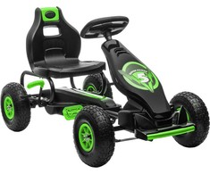Homcom Vaikiškas kartingas su reguliuojama sėdyne, guminėmis padangomis, pedalais ir rankiniu stabdžiu, nuo 5 metų