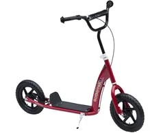 Homcom Vaikiškas paspirtukas kickboard su galiniu stabdžiu 12 colių padangomis - Raudonas 120 x 52 x 80-88 cm