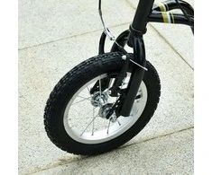 HOMCOM Vaikiškas paspirtukas nuo 5 metų Paspirtukas Vaikiškas paspirtukas Pedalinis paspirtukas Miesto paspirtukas Pneumatinės padangos 12 colių Guma Aliuminis Juoda 120x58x85-95cm