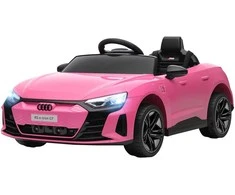 HOMCOM Vaikų elektrinis automobilis 12V vaikiškas automobilis su 2,4 GHz nuotoliniu pulteliu, 2 varikliais, vaikiška transporto priemone su 4 spyruokliniais ratais, signalizacija, priekiniais žibintais, muzika, švelniu startu, pagalbiniu ratu, skirtas 3-5 metų vaikams, rožinis
