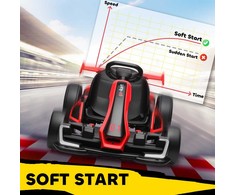 HOMCOM vaikų elektrinis kartingas 24 V 6-12km/h drift kartingas su drift režimu, lėtu startu, 3 padėčių reguliuojama sėdyne, kartingas su ekranu, muzika, saugos diržu, vaikiška transporto priemonė 6-12 metų vaikams, raudona