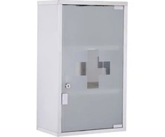 HOMCOM vaistinėlė pirmosios pagalbos spintelė nerūdijančio plieno saugykla 30x18x50cm