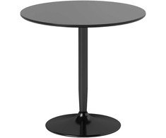 HOMCOM valgomasis stalas 2 žmonėms, apvalus stalviršis Ø80 cm, MDF ir plienas, neslystantis, juodas, 75A cm