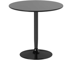 HOMCOM valgomasis stalas 2 žmonėms, apvalus stalviršis Ø80 cm, MDF ir plienas, neslystantis, juodas, 75A cm