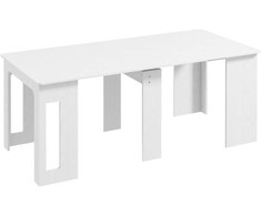HOMCOM Valgomasis stalas, sulankstomas ir išskleidžiamas virtuvės stalas, medžio drožlių plokštė, 60-180 x 85 x 75 cm, baltas