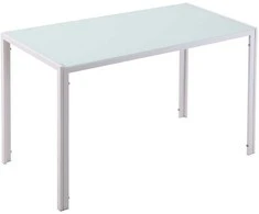 HOMCOM Valgomasis stalas, virtuvės stalas, didelis stalas, modernaus dizaino, 120 cm x 60 cm x 75 cm, Balta