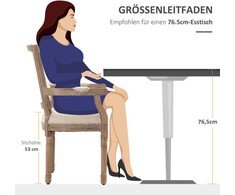 HOMCOM valgomojo kėdė, virtuvinė kėdė su porankiais ir lininiu audiniu, vintažinio stiliaus minkšta kėdė, iki 150 kg, 59x63,5x96 cm