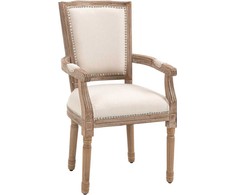 HOMCOM valgomojo kėdė, virtuvinė kėdė su porankiais ir lininiu audiniu, vintažinio stiliaus minkšta kėdė, iki 150 kg, 59x63,5x96 cm