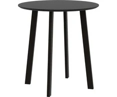 HOMCOM Valgomojo stalas Apvalus virtuvės stalas Šoninis stalas Valgomojo stalas su nuožulniomis kojomis virtuvei Valgomasis kambarys Svetainė Modernus dizainas Juoda 72 x 72 x 75 cm