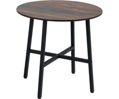 HOMCOM Valgomojo stalas Valgomojo stalas virtuvės stalas 4 asmenims, pramoninio dizaino valgomojo stalas, skirtas valgomajam, virtuvei, plienas, rudas, 80 x 80 x 76 cm