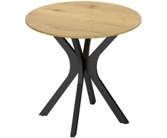 HOMCOM Valgomojo stalas, virtuvės apvalus stalas, modernaus dizaino, 78 cm x 78 cm x 75 cm, natūralios medienos