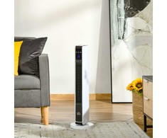 Homcom Ventiliatorinis šildytuvas su nuotolinio valdymo pulteliu 2200W, 21 x 21 x 73 cm