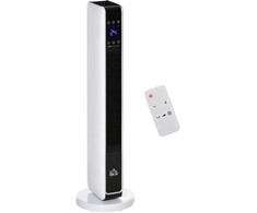 Homcom Ventiliatorinis šildytuvas su nuotolinio valdymo pulteliu 2200W, 21 x 21 x 73 cm