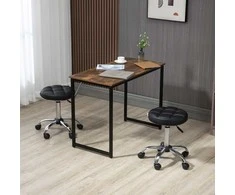 Homcom "Vinsetto" riedanti taburetė Reguliuojamo aukščio darbo taburetė, pasukama salono taburetė, skirta masažui biure, odos imitacija, juoda Ø35,5 x 51-67 cm