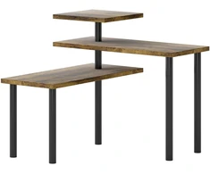 HOMCOM virtuvinė lentyna, besisukanti mikrobangų krosnelės lentyna su 3 pakopomis, pramoninė metalinė pastatoma lentyna, 40 x 18 x 36,5 cm
