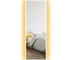 HOMCOM viso ilgio veidrodis 40 x 120 cm stovintis veidrodis su LED apšvietimu, sieninis veidrodis su jutikliniu valdymu, berėmis grindų veidrodis, skirtas miegamajam, svetainei