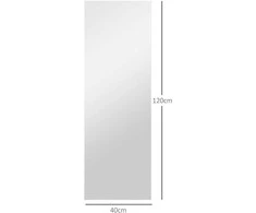 HOMCOM viso ilgio veidrodis 40 x 120 cm stovintis veidrodis su LED apšvietimu, sieninis veidrodis su jutikliniu valdymu, berėmis grindų veidrodis, skirtas miegamajam, svetainei
