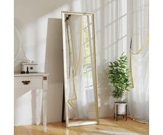 HOMCOM viso ilgio veidrodis, lankstus, 160 x 50 cm, aukso spalvos