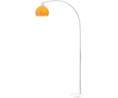 Lanko formos pastatomas šviestuvas su kojiniu jungikliu, pagamintas iš marmuro, metalo ir plastiko, 26x90x180 cm, baltas ir oranžinis