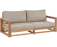 Lauko baldų komplektas Beliani 2 vietų sodo sofa TIMOR Modulinė Sertifikuota akacijos mediena Šviesiai ruda