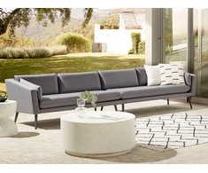 Lauko baldų komplektas Beliani 4 vietų sodo sofa LORETELLO pilka