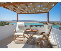 Lauko baldų komplektas Beliani Balkono baldų komplektas JAVA PREMIUM Akacijos mediena, kreminė spalva