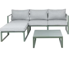 Lauko baldų komplektas Beliani Sodo kampinė sofa su staliuku 3 asmenims OLANG žalia