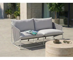 Lauko baldų komplektas Beliani Sodo sofa PONTE, 2 vietų, metalinė, pilka