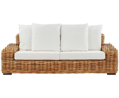 Lauko baldų komplektas Beliani Trivietė sodo sofa FORLI iš natūralaus ratano