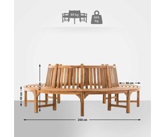 Lauko baldų komplektas Mville "Novum" medžio suoliukas apvalus 250 cm