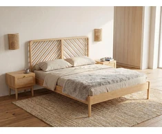 Lova Beliani Lovis iš pušies medienos SEPHOS 160 x 200 cm šviesiai ruda