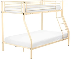 Lova Beliani Metalinis dviaukštis lovos rėmas CHADURIE 90/120 × 200 cm, smėlio spalvos