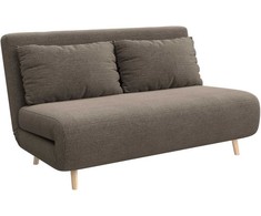 Miegamoji sofa, svečių lova, 3 padėčių reguliuojamas atlošas, kordo audinio išvaizda, iki 120 kg, 141 x 90 x 81 cm, tamsiai rudas