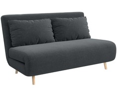 Miegamoji sofa, svečių lova, 3 padėčių reguliuojamas atlošas, kordo rašto apdaila, iki 120 kg, 141 x 90 x 81 cm, tamsiai pilka