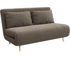 Miegamoji sofa, svečių lova, 3 padėčių reguliuojamas atlošas, kordo audinio išvaizda, iki 120 kg, 141 x 90 x 81 cm, tamsiai rudas