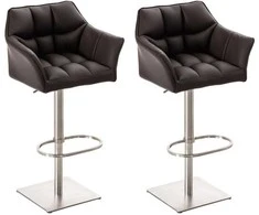 Mville 2 baro kėdžių komplektas Damaso odos imitacija, nerūdijantis plienas