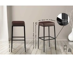Mville 2 baro kėdžių rinkinys "Montreal 85", dirbtinė oda, juoda