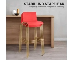 Mville 2 vnt. rinkinys Hoover baro kėdžių, plastikinės, 4 kojos, auksinės