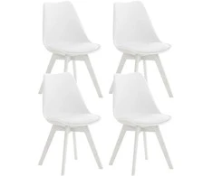 Mville 4 "Linares" plastikinių kėdžių rinkinys