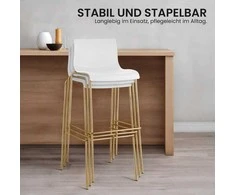 Mville Baro taburetė Hoover, keturių kojų, plastikinė, auksinė