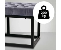 Mville Suoliukas "Polson" aksominis juodas 120 cm