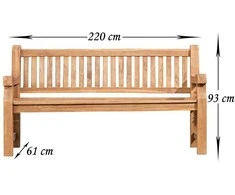 Mville Tikmedžio suolas Jackson 220 cm